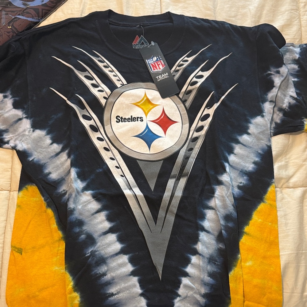 NFL Steelers Black and Yellow Tie-Dye Tee